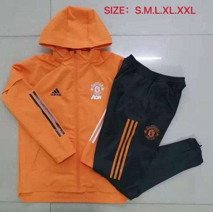 2021 Man Utd Orange Windbreaker S-2XL - 图片 9