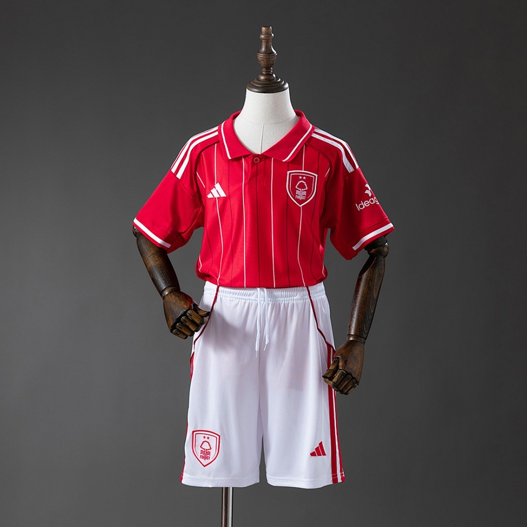 JER-3409_1 Nottingham Forest 2025/2026 Home Kids Jersey - 图片 1