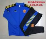 Man Utd 21/22 Long Zipper Jacket Colorful Blue S-2XL - 图片 9