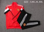 Man Utd 21-22 High Neck Red (White Trim) Long Zipper Jacket - 图片 2