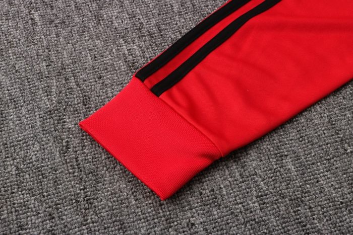 Man Utd 21-22 High Neck Red (White Trim) Long Zipper Jacket - 图片 5