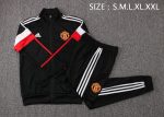 Man Utd 21-22 High Neck Black (White Trim) Long Zipper Jacket - 图片 2