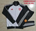Man Utd 21/22 High Neck Long Sleeve Training Top White with Black Sleeves - 图片 9