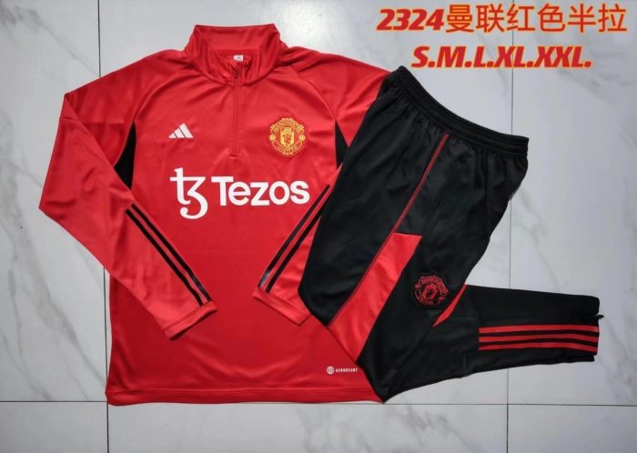 Manchester United 23-24 Red Half-Zip Jacket - 图片 9
