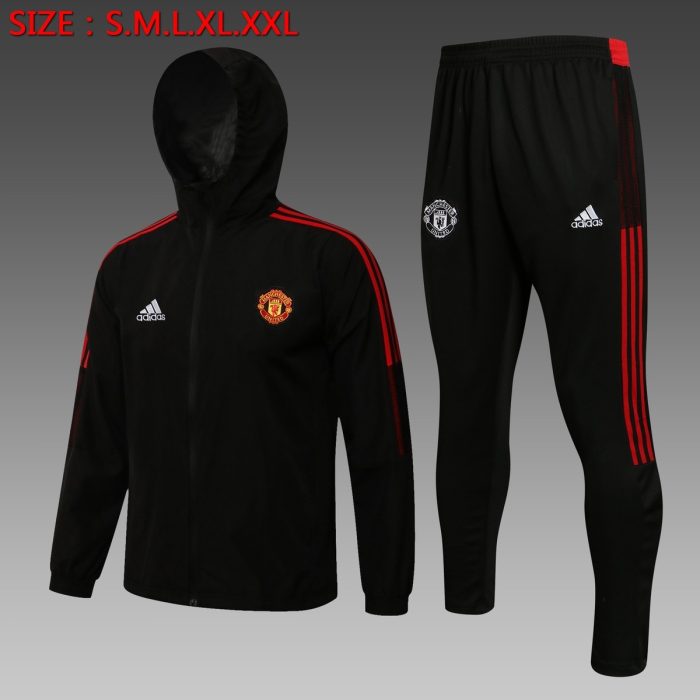 Manchester United 21-22 Black Windbreaker - 图片 2