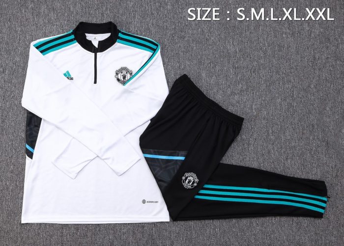 Man Utd 23-24 White Half-Zip Jacket - 图片 2