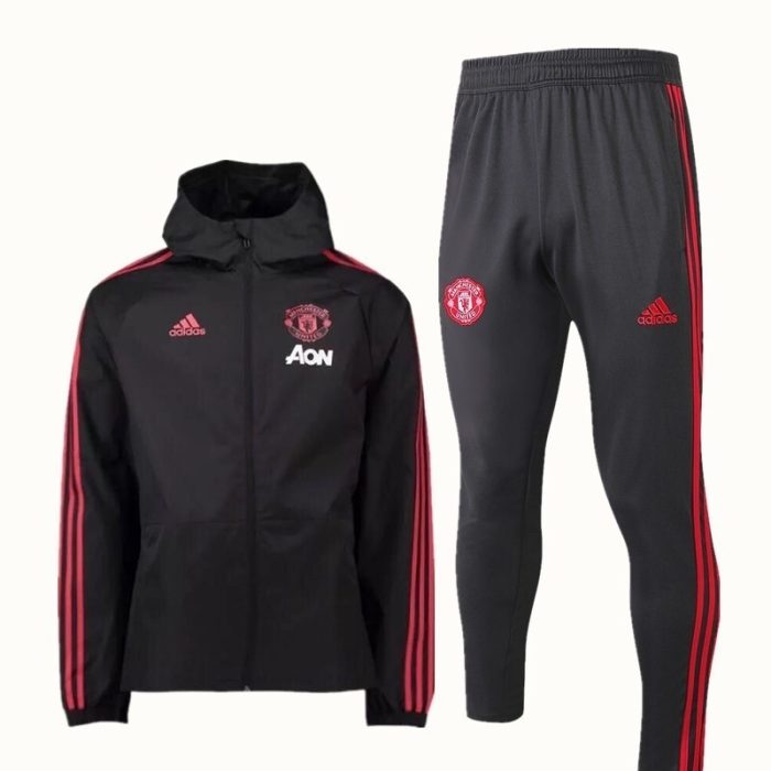 Man Utd 18-19 Black Windbreaker - 图片 9
