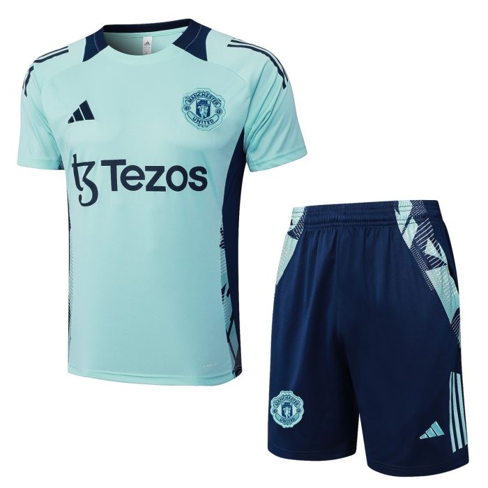 Manchester United 24-25 Light Green Short Sleeve Training Shirt - 图片 8