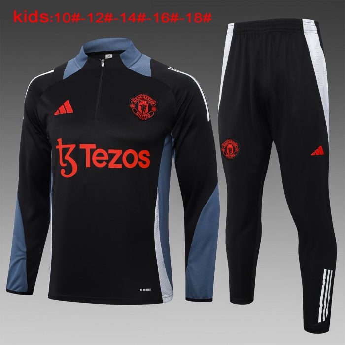 Manchester United 24/25 Black Half-Zip Jacket Kids - 图片 2