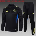 Manchester United Black Kids' Half-Zip Jacket - 图片 2