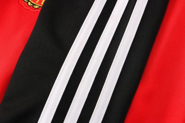 Manchester United 21-22 Red Sleeves Black Long Zip Jacket - 图片 3