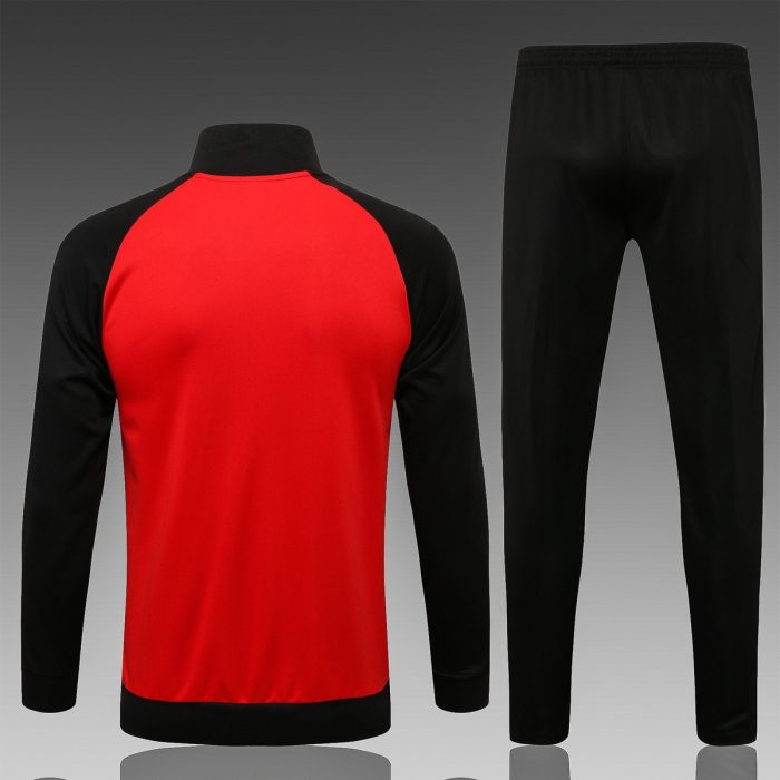 Manchester United 21-22 Red Sleeves Black Long Zip Jacket - 图片 7