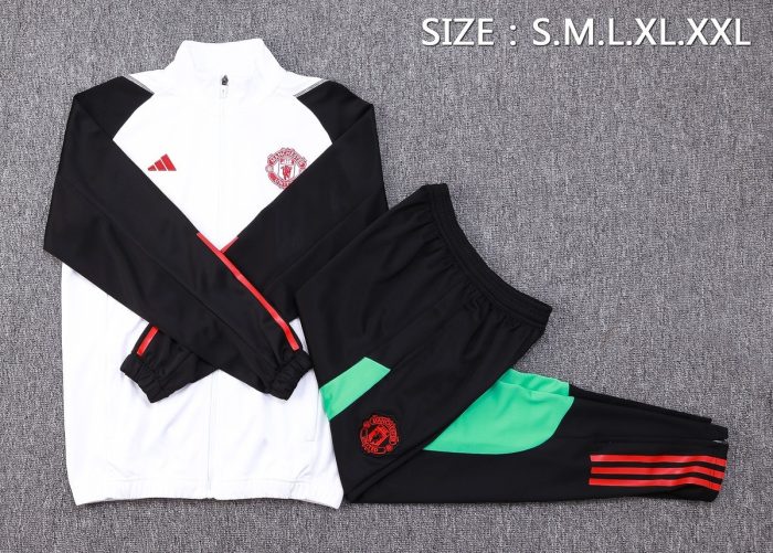 Man Utd 23-24 White Long Zip Jacket - 图片 2