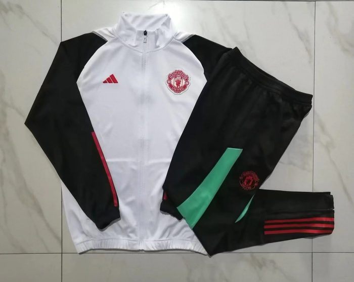 Man Utd 23-24 White Long Zip Jacket - 图片 9