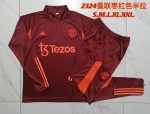 Man Utd 23-24 Half Zip Jacket Maroon - 图片 9