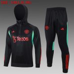 Man Utd 23-24 Half Zip Hoodie Black
