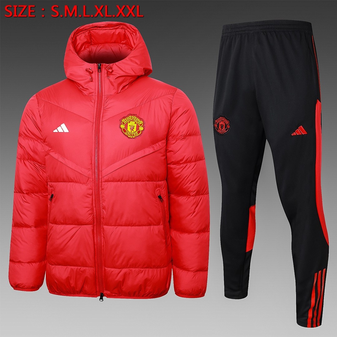 JER-3472_1 Manchester United 23-24 Red Cotton Jacket - 图片 1