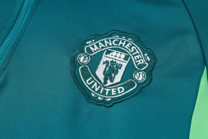Manchester United 23-24 Half Zip Jacket Dark Green - 图片 5