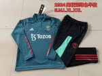 Manchester United 23-24 Half Zip Jacket Dark Green - 图片 8