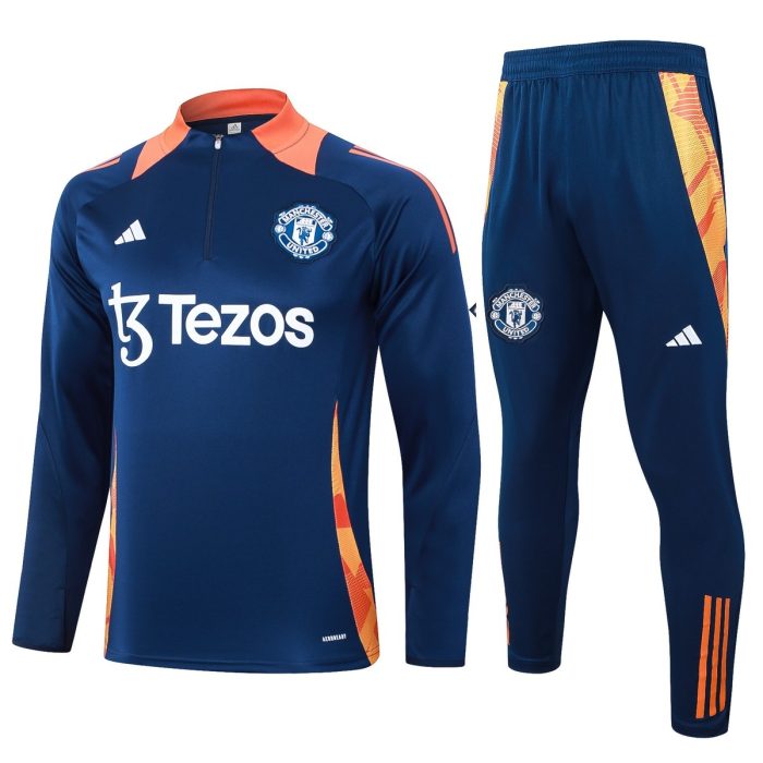 Manchester United 24/25 Half Zip Jacket Blue - 图片 8