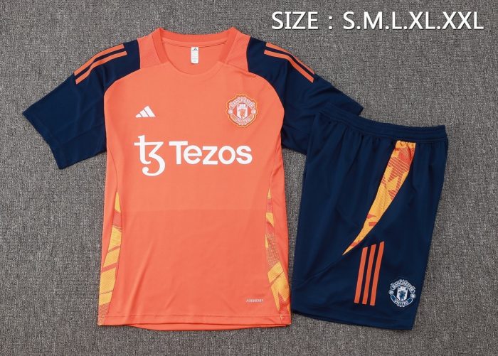 Manchester United 24-25 Orange Short Sleeve Training Shirt - 图片 2