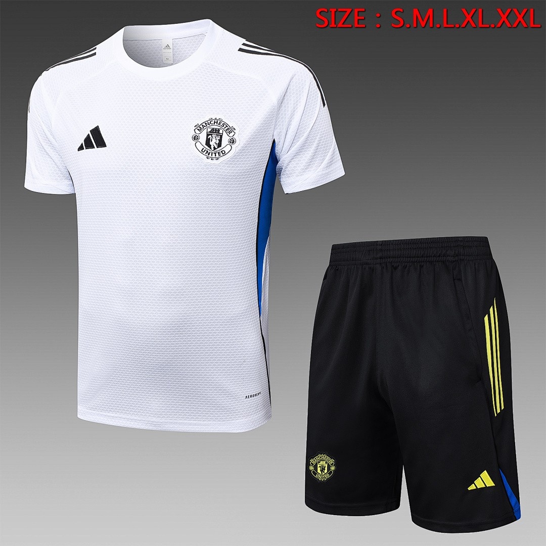 JER-3477_1 Manchester United White Short Sleeve Training T-Shirt - 图片 1
