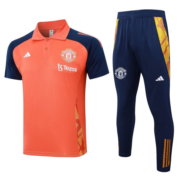 Manchester United 24/25 Polo Shirt Orange - 图片 8