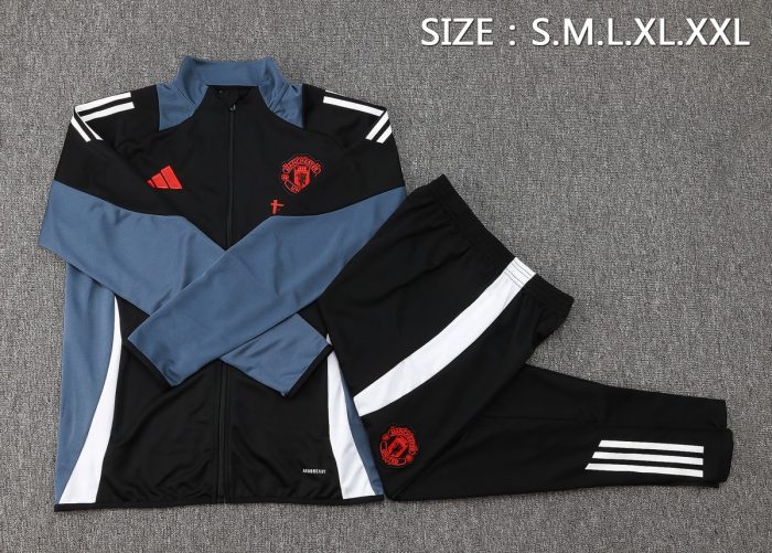 Manchester United 24-25 Black Long Zip Jacket - 图片 4