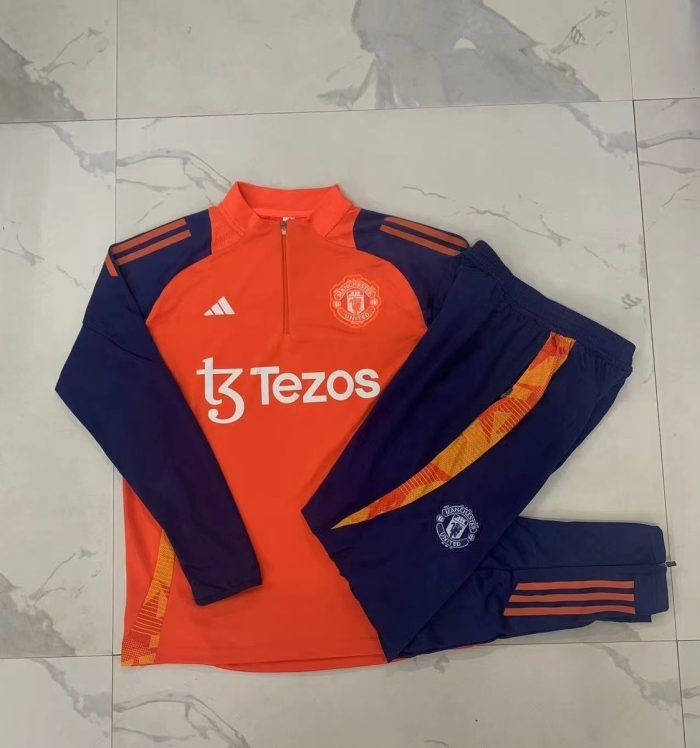 Manchester United 24/25 Orange Half-Zip Jacket Kids - 图片 3