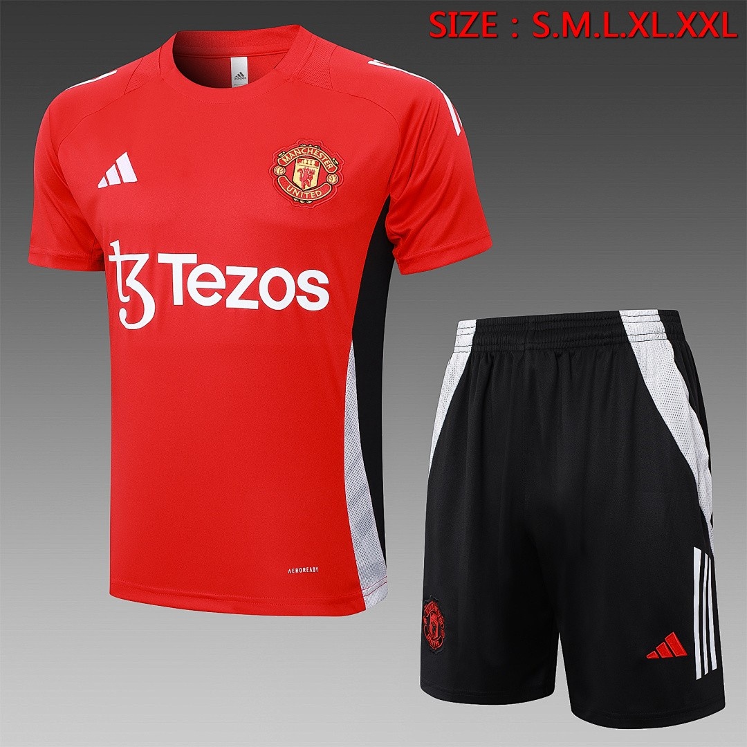 JER-3511_1 Manchester United 24-25 Red Short Sleeve Training Shirt - 图片 1