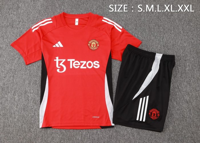Manchester United 24-25 Red Short Sleeve Training Shirt - 图片 2