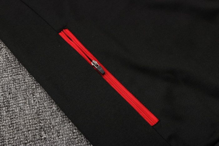 Manchester United Black (Red Trim) Long Zip Jacket - 图片 7