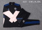 Man Utd Black White Sleeve Half-Zip Jacket - 图片 2