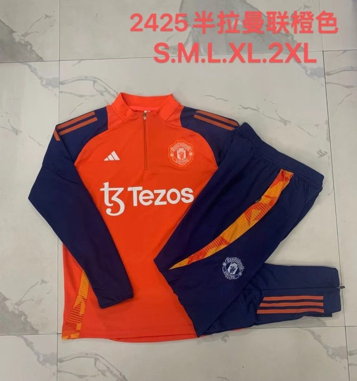 Manchester United 24/25 Orange Half-Zip Jacket - 图片 9