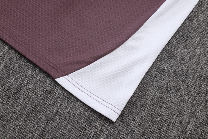 Manchester United Grey Purple Short Sleeve Training Suit - 图片 3
