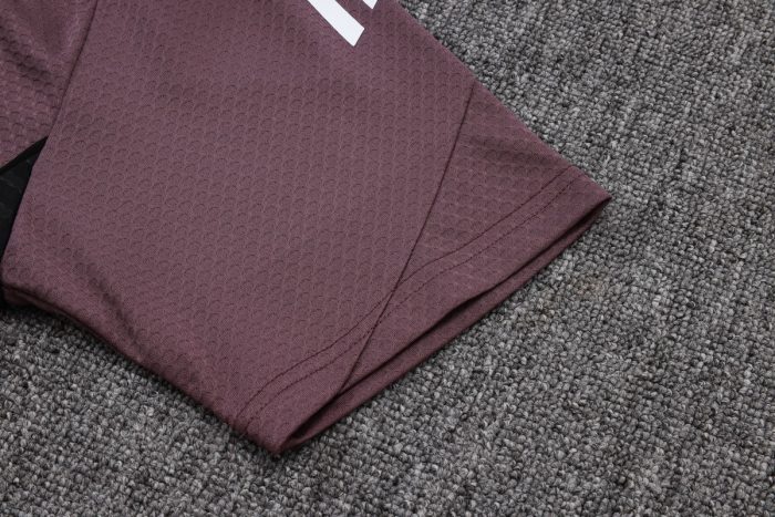 Manchester United Grey Purple Short Sleeve Training Suit - 图片 5