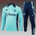 Manchester United 24/25 Light Green Half-Zip Jacket Kids