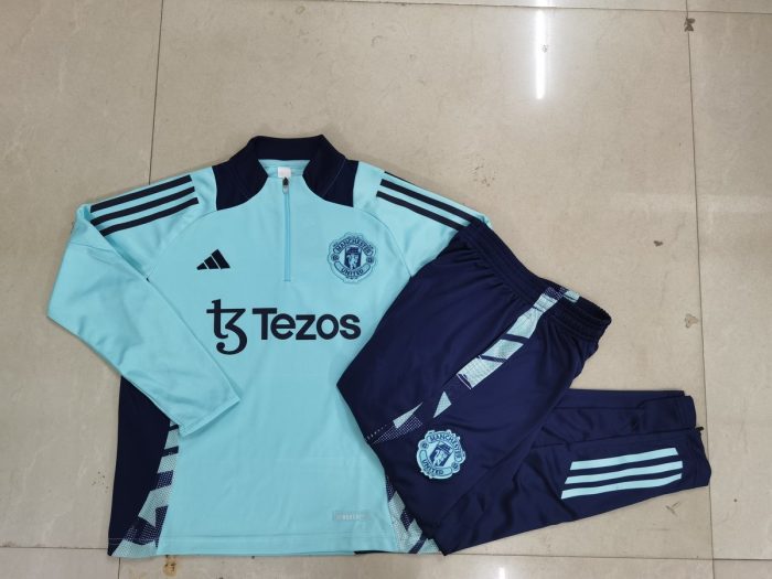 Manchester United 24/25 Light Green Half-Zip Jacket Kids - 图片 3