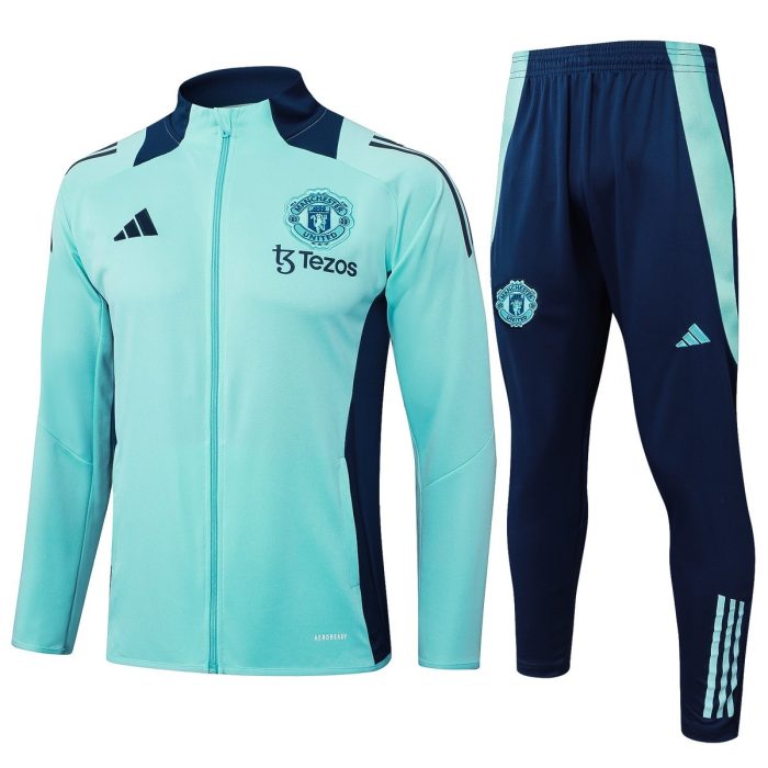 Manchester United 24/25 Light Green Long Zip Jacket - 图片 8