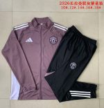 Manchester United Grey Purple Kids Long Zipper Jacket - 图片 3