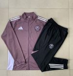 Manchester United Grey Purple Kids Long Zipper Jacket - 图片 4
