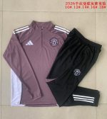 Manchester United Kids Grey Purple Half Zip Jacket - 图片 3