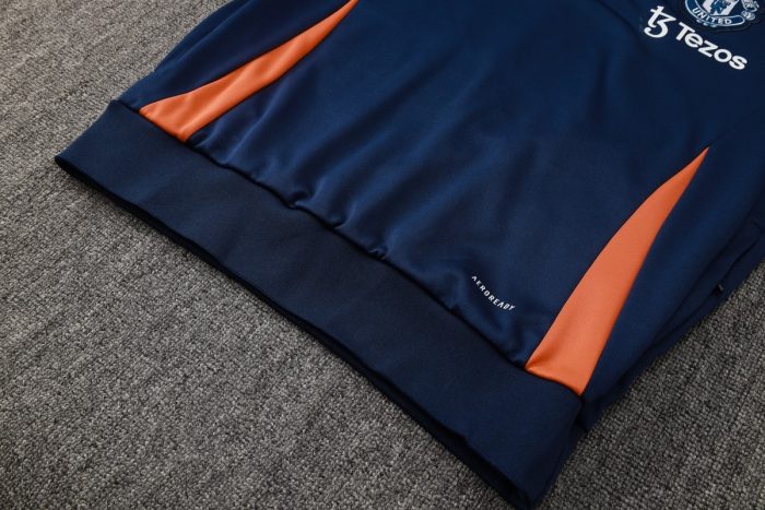 Manchester United 24/25 Half-Zip Hoodie Navy Blue - 图片 6