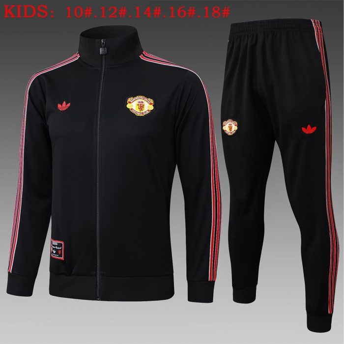 Manchester United Black Retro Edition Kids - 图片 2