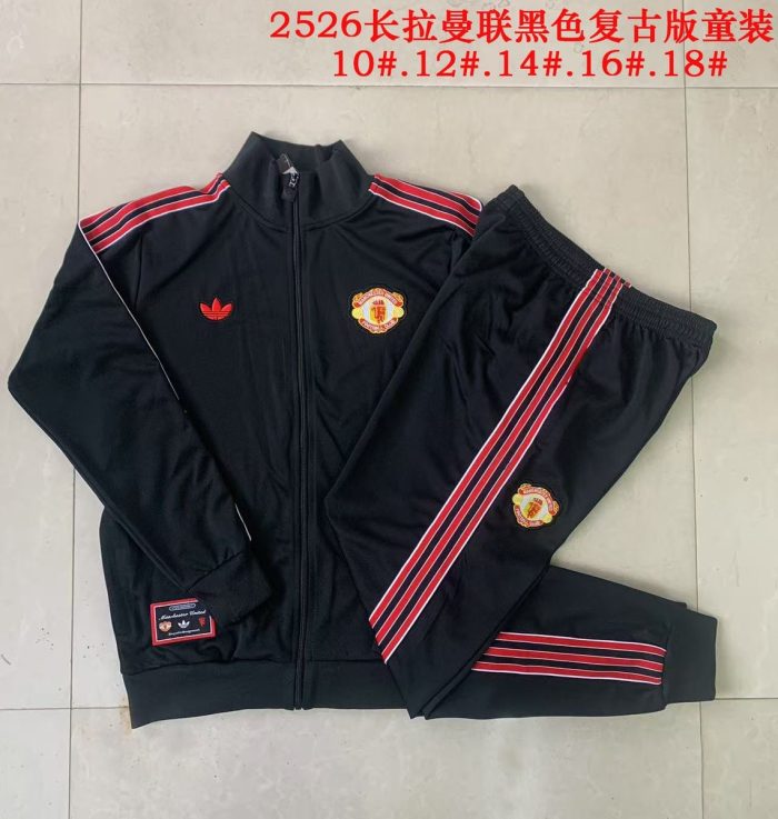 Manchester United Black Retro Edition Kids - 图片 3