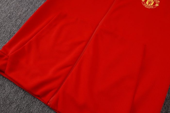Manchester United Red Long Zip Jacket with Hood - 图片 4