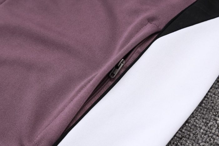 Manchester United 25/26 Long Zipper Jacket Grey Purple - 图片 4