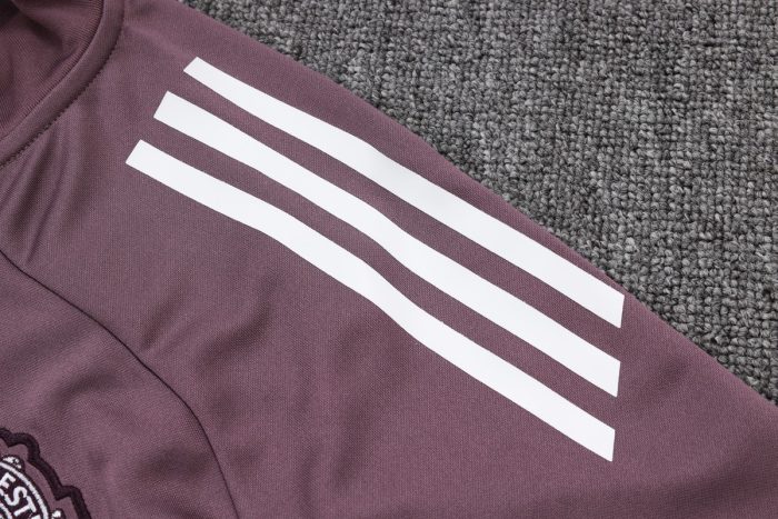 Manchester United 25/26 Long Zipper Jacket Grey Purple - 图片 5