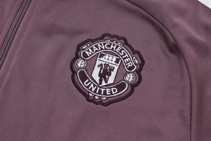 Manchester United 25/26 Long Zipper Jacket Grey Purple - 图片 6