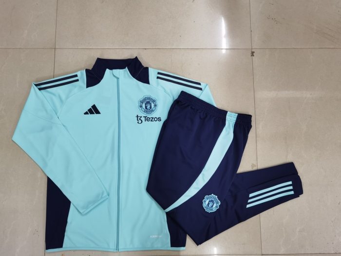 Manchester United 24/25 Light Green Kids Long Zipper Jacket - 图片 3